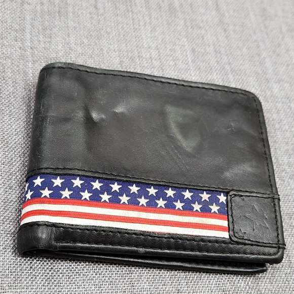 No Brand Other - Black Leather with American USA Themed Wallet